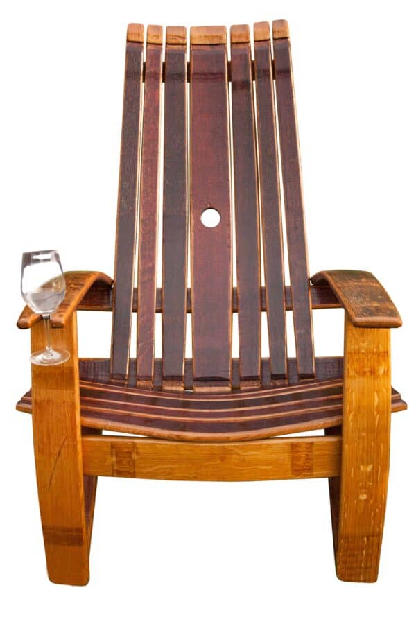 Oak Wine Barrel Adirondack Chair 3 &bull; Recycled Furniture