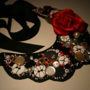 Tango Rose Beaded Collar