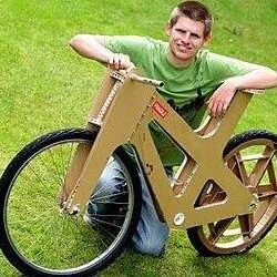 MEN SYNDICATION
 PIC SHOWS student Phil Bridge with his recyclable bicycle made out of cardboard - which costs just 15.
 Phil from Stockport, Cheshire, has made the working prototype as part of his product design degree. He hopes that with further development it could revolutionise the way we use bikes.
 SEE STORY
 Pic by Lee Boswell