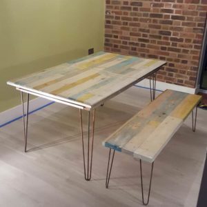 recyclart.org-extendable-pallet-table-with-matching-bench-and-coffee-table