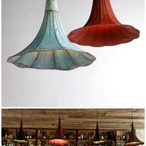 Pending Lamps From Recycled Gramophones 1