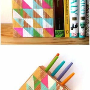 Reclaimed Wood Wall Hanging Pen Holder 1