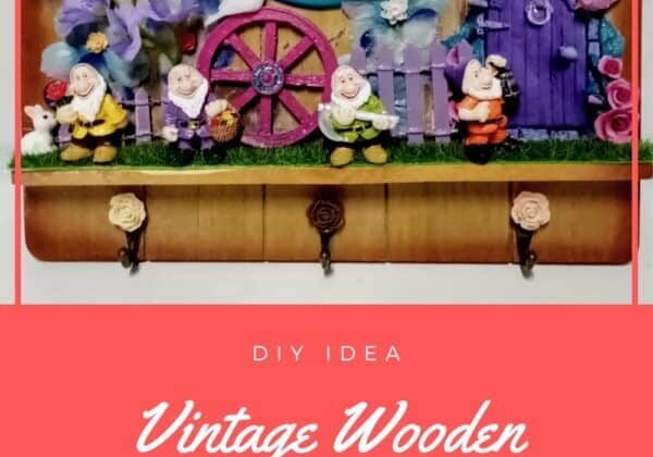 Vintage Wooden Wall Clock & Key Ring holder